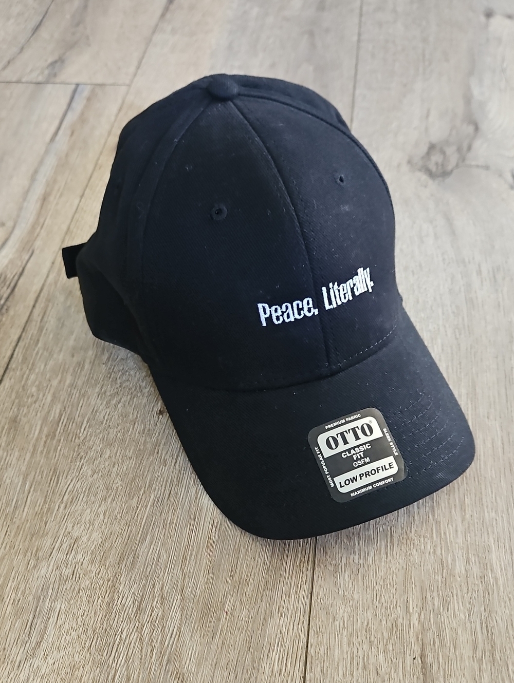 OTTO Black 'Peace. Literally.' Low-Profile Baseball Cap